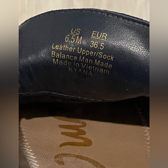 Sam Edelman Navy Blue Suede Women's Loafers Flats with Gold Accent S 6.5 - Picture 4 of 7